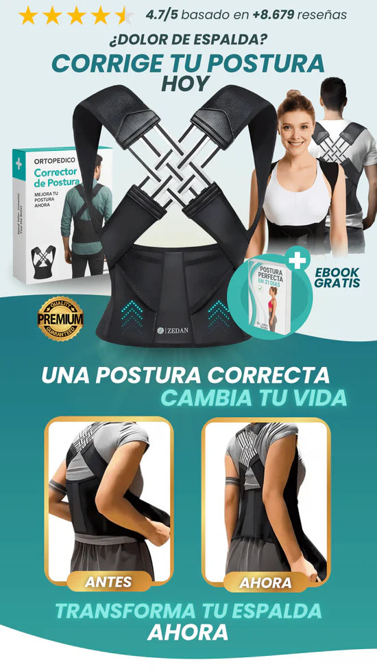 Corrector de postura + Ebook gratis